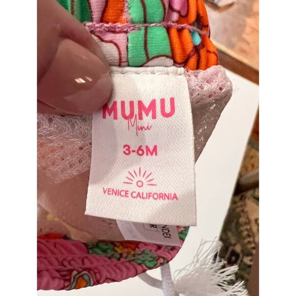 Mumu Mini Floral Pull On Elastic Waist Swim Short Multi Kids Size 3-6M NWT - Picture 5 of 5